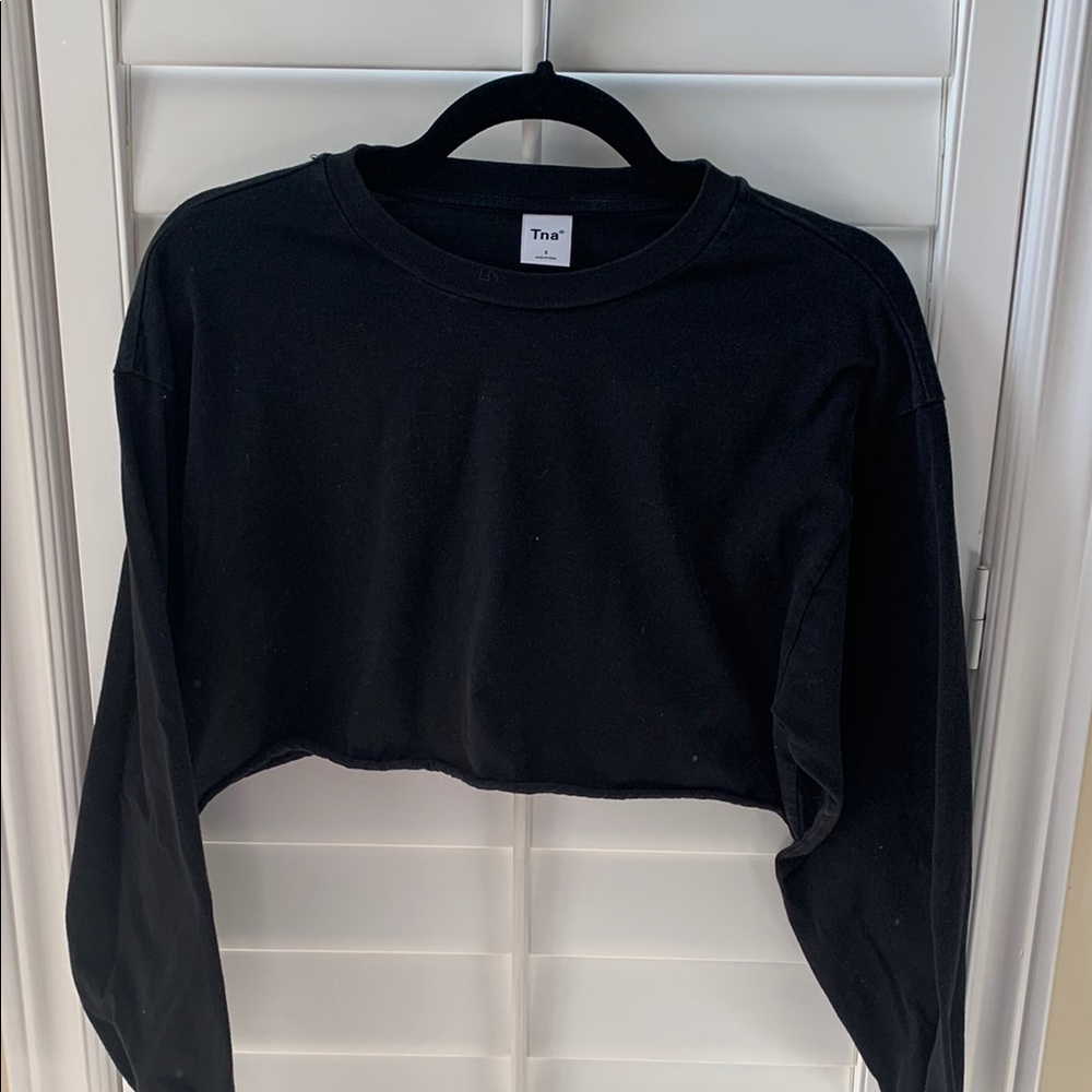 TNA | Black Cropped Long Sleeve Top